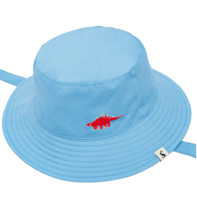 Joules Brit Embroidered Sun Hat - Blue Dino -1